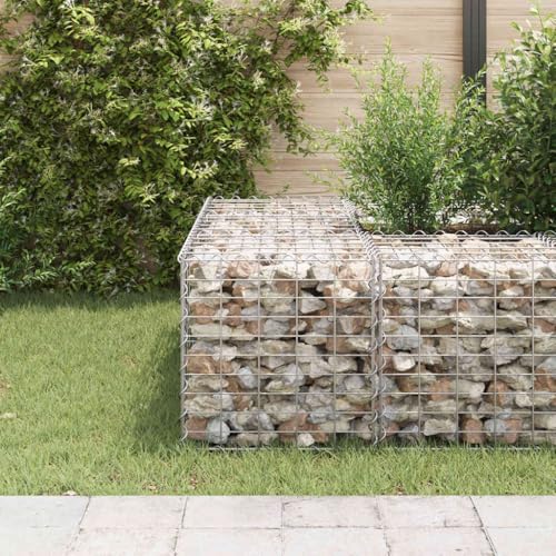 HaoChrymec Gabion Cubique Surélevé with Fil d'acier, Design Stable et Durable, Panier à Pierre, Jardinière à Gabion, Parterre Surélevé en Gabion, Jardin Extérieur, 50 x 50 x 50 cm