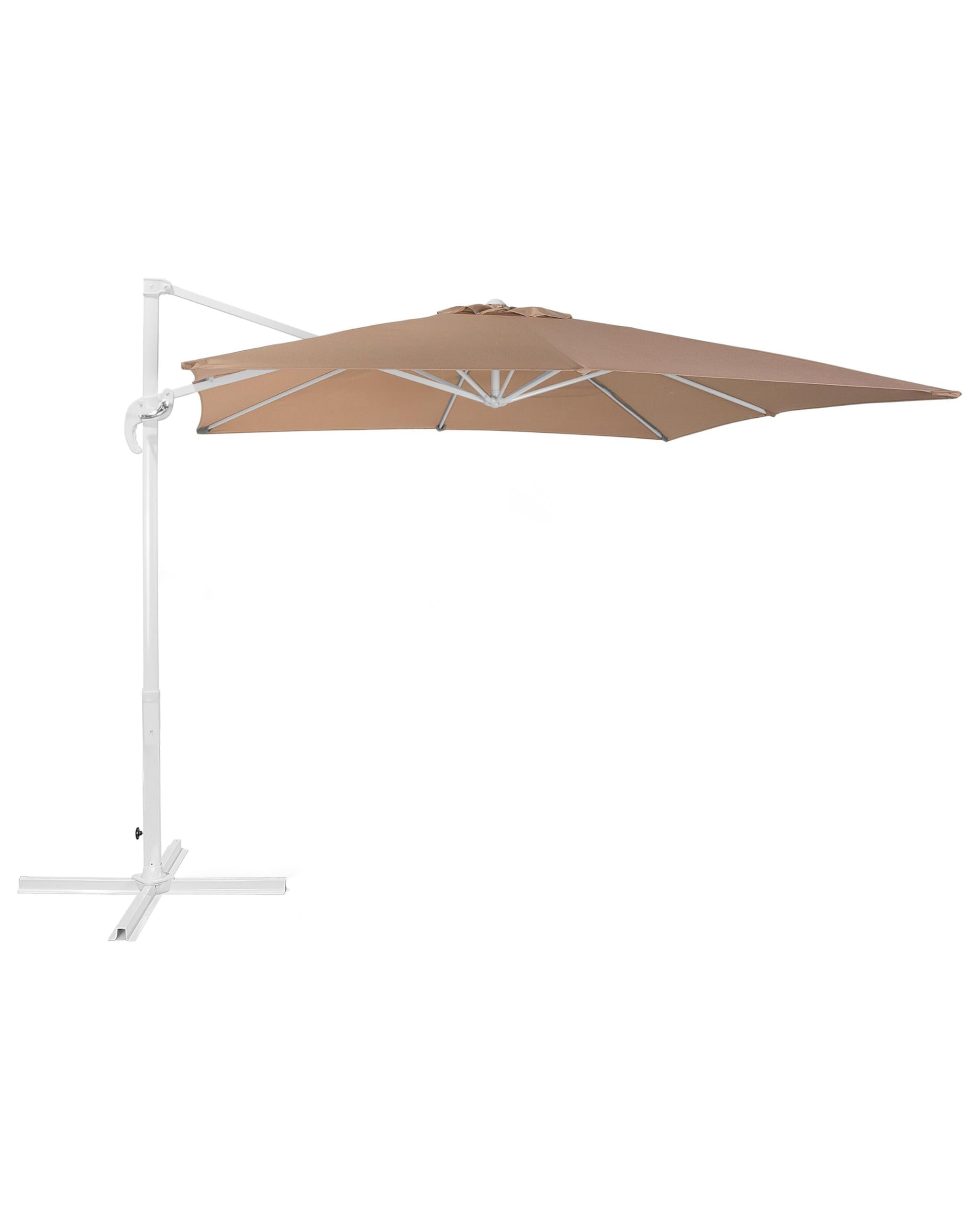Beliani Ombrellone da giardino mocca bianco 250 x 250 x 235 cm