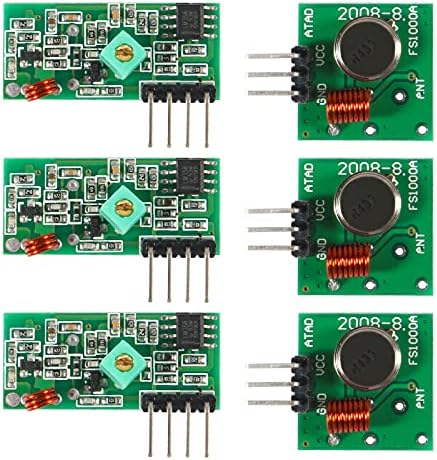 ALAMSCN 6 Set 433MHz RF Wireless Transmitter and Receiver Module Compatible with Arduino