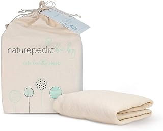 Naturepedic Organic Crib Mattress Cover - Skin Friendly, Breathable & Absorbent Crib Mattress Protector - Removable Mattre...