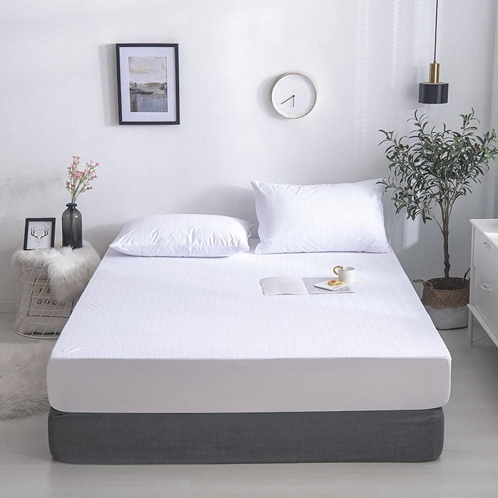 Elastic Fitted Sheet Boys and Girls Bedroom Cotton Waterproof Fitted Sheets,Kids Room Solid Color Urinary Mattress Protector Jade 1 150200cm+30cm