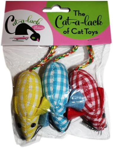 Cat-A-Lack 3-Piece Plaid Mice Balls for Pets