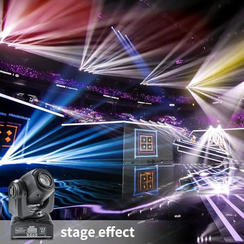 Image of Bequest Led Moving Corded Electric Head Light 30W Dj Lights Stage Lighting with 8 GOBO 15 Color By DMX and Sound Activated Control Spotlight for Disco Party Wedding Church Live Show Ktv Club.., Black