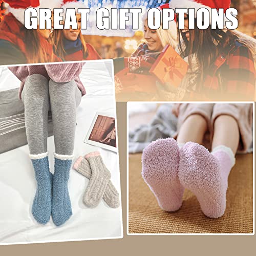 Ginmewrae Women Fuzzy Socks 6 Pairs Cozy Soft Fluffy Cute Solid Colorful Slipper Socks Sleeping Warm Socks Christmas Gift For Girls #TOP4