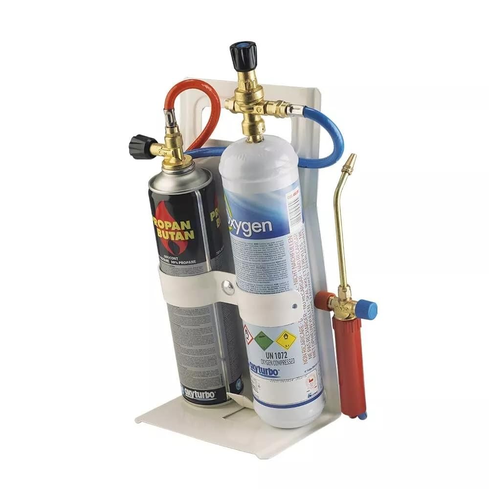 Kit cannello saldatura Oxyturbo Turbo set 30 + 1 Bombola ossigeno per saldatura da 930 ml 110 bar attacco M12X1RH-IT+ 1 Cartuccia per cannello propano/butano 30/70% da 330 gr