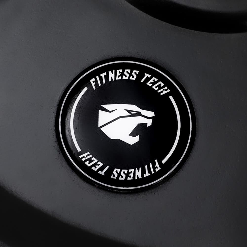 Discos Olímpicos de Goma Triple Agarre Fitness Tech | Set de 2 Discos con Casquillo de Hierro | Diámetro 50 mm | Pesos de 2,5 a 25 kg | Antigolpes y Ergonómicos (25, Kilogramos)