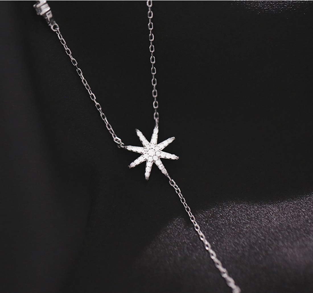 SLUYNZ 925 Sterling Silver Star Y Necklace for Women Teens CZ Star Necklace Choker Necklace Pendant - Image 4