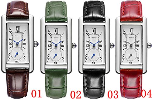 Image of Quartz Watch for Women, Lady Stylish Square Dress Watch with Leather Strap and Sapphire Crown