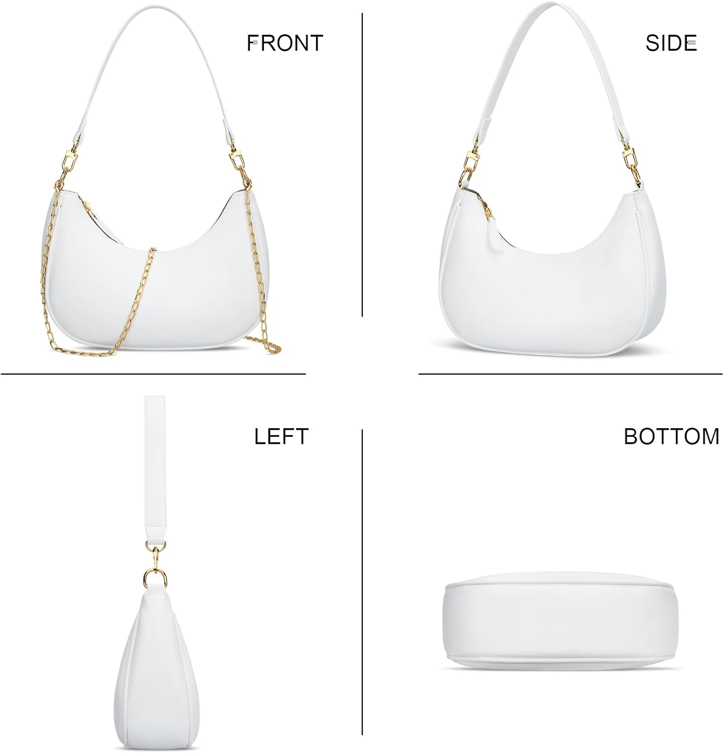 KKXIU Shoulder Bag for Women Small Purse Cute Clutch Hobo Handbag Trendy Crescent Bag - Image 5