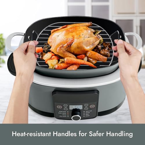 BYKITCHEN Roast and Steamer Rack Compatible with Ninja Foodi Possible Cooker Pro 8.5 Quart MC1001, MC1010, MC2001 Slow Cooker Crock, Ninja Possible Cooker Pro Accessories with Silicone Feet & Handles by BYKITCHEN - Image 5