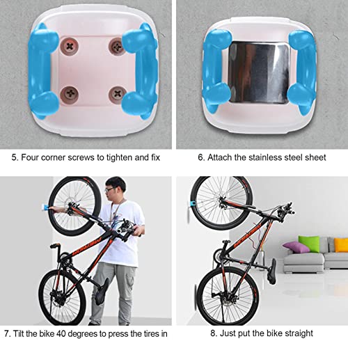 Cabide de bicicleta | Bicicletário bidirecional na parede da garagem,Ganchos de bicicleta de forte c