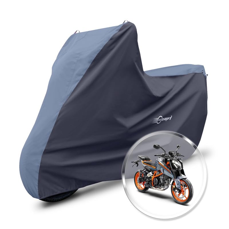 Neodrift 'SuperMax' Bike Cover Suitable for KTM 390 Duke (All-Weather Motorcycle Protection, Water & UV Resistant, Dustproof, Windproof) (Colour: L.Blue - Black)