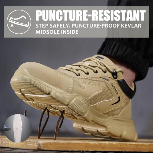 Image of Steel Toe Shoes for Men Lightweight Puncture Resistant Safety Footwear Work Shoes Men Safety Work Shoe Comfortable for Construction Warehouse Jobs