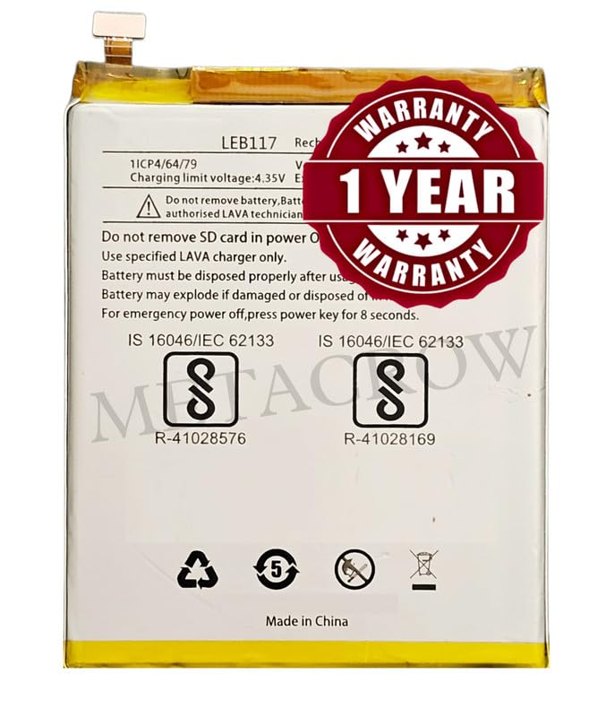 Image of Original LEB117 Battery Compatible for Lava A3 | Lava Z25 - (3020mAh) - 1 Year Warranty JK1