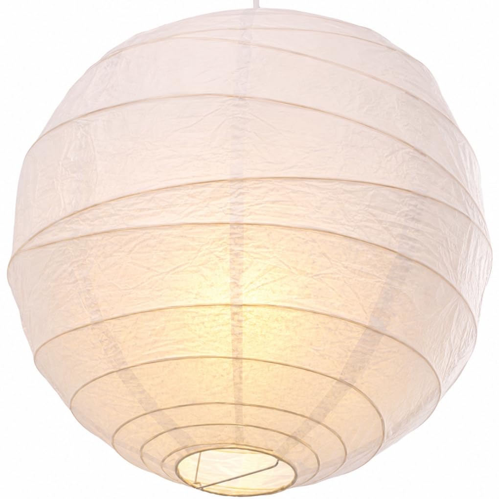 White Irregular Faux Bamboo Paper Lanterns (24inch 60cm) (White, 05. 30inch/75cm Dia')