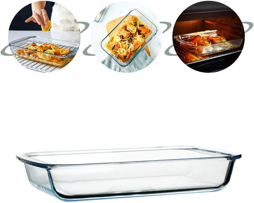 BESTonZON Rectangular - Baking Dish Sturdy Serving Plate for Household Use for Family Gatherings and Parties