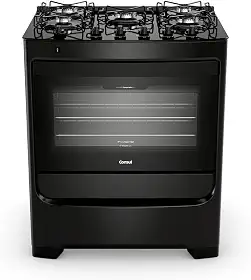 Fogão 5 bocas Consul mesa de vidro preto - CFS5VBE Bivolt