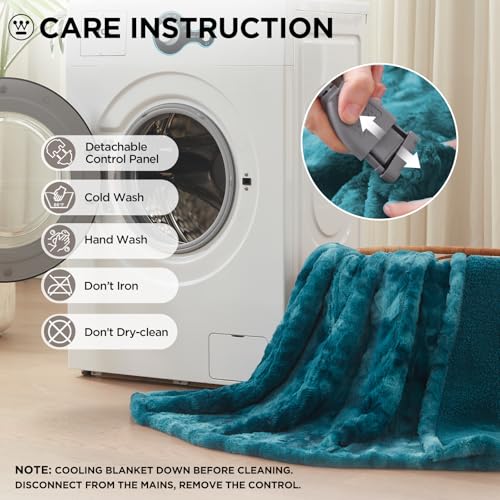 Image of Westinghouse Electric Throw Blanket, Faux Fur Heated Blanket with 6 Heating Levels & 2-10 Hours Auto Off, Soft Cozy Sherpa Heated Blanket Washable Blanket (50 inch x 60 inch Throw Size, Green)