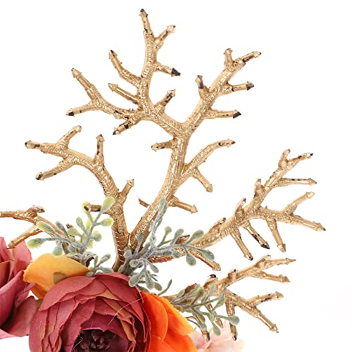MAGICLULU Xmas Reindeer Antlers Hair Hoops 1Pcs Deer Hair Bands Festival Head Hoop Reindeer headband with Flowers Xmas Hair Bands Headpiece for Holiday Hair Accessory for Women - Image 4