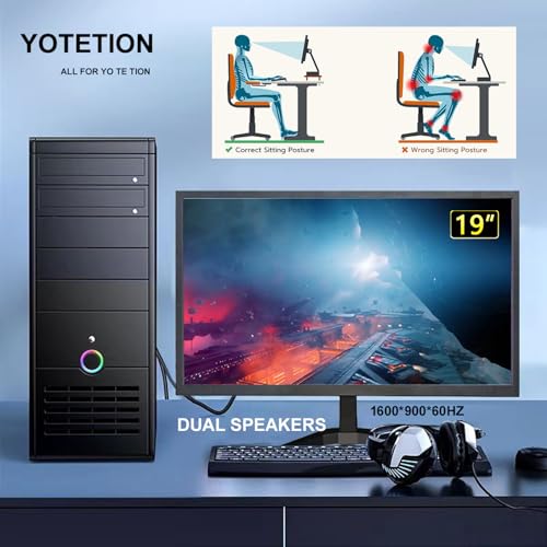Image of 19 inch HD (1400 x 900) Monitor, 60Hz with Audio Refresh Rate, HDMI x1,Small Thin Monitor for laptops, Computers and desktops,LED Display, VGA /HDMI Connection Audio Out.