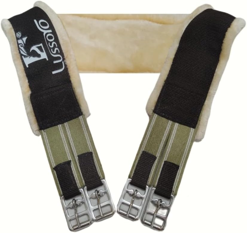 Horse Riding Girth with Fleece Padding, Elastic Straps, Lightweight Horse Girth for Saddle