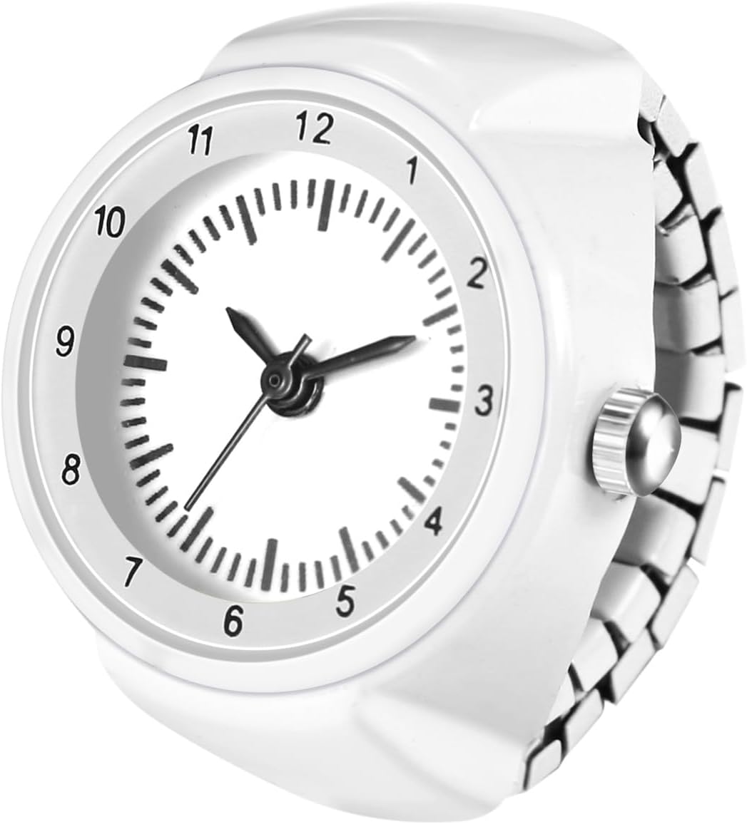 JewelryWe Quartz Casual Finger Watch: Men Women Black