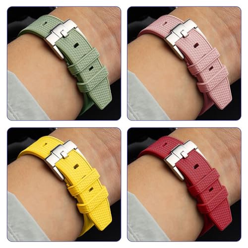 Image of Silicone Rubber Bands for Omega X Swatch Moonswatch Watch Strap 20mm Curved End Weave Style Premium Silicone Rubber Replacement Strap Women Men,for Omega Swatch Moonswatch Speedmaster