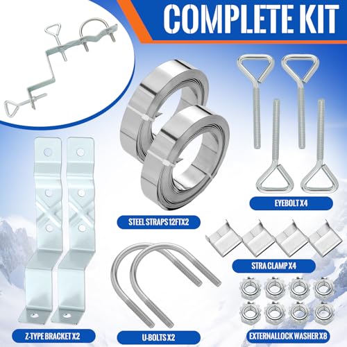 Kit support d'antenne Blulu de cheminee en acier inoxydable avec sangles 3m6 - 3