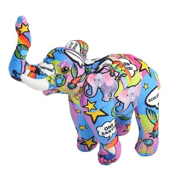 WILD REPUBLICMessage from The Planet, Elephant, Stuffed Animal, 12 inches, Gift for Kids, Plush Toy, Made from Spun Recycled Water Bottles, Eco Friendly, Child’s Room Decor