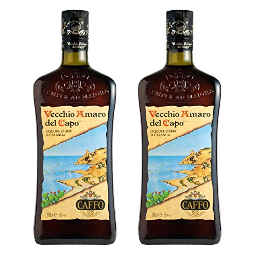 Vecchio Amaro Del Capo Kräuterlikör 2er Set Spirituose aus Kalabrien Alkohol Flasche 35 % 2 x 1 L