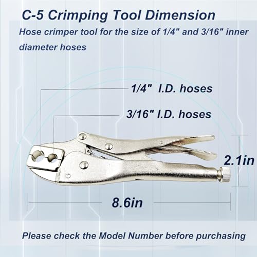 Image of PS-26 1 /4 I.D. Torch Hose Repair Kit,Air Hose Crimper Tool Kit for Air Hose /Torch Hose /Oxygen Acetylene Hose，Include Fittings /CrimpingTool /Ferrules /Couplers /Braces /Splicers /Nipples /Nuts etc