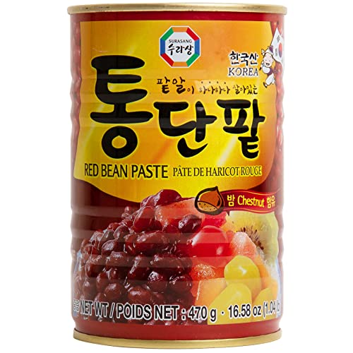 Surasang Premium Sweet Red Bean Paste - Authentic Korean Patbingsu & Asian Dessert Ingredient - Ready-to-Use Creamy Texture - 16.58 Ounce