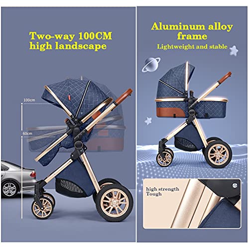 TXTC Kinderwagen Seat Bassinet Combo 3 In 1 Kinderwagen Een Hand Opvouwbare Vervoer met Wandelwagen Regenhoes… - Afbeelding 7