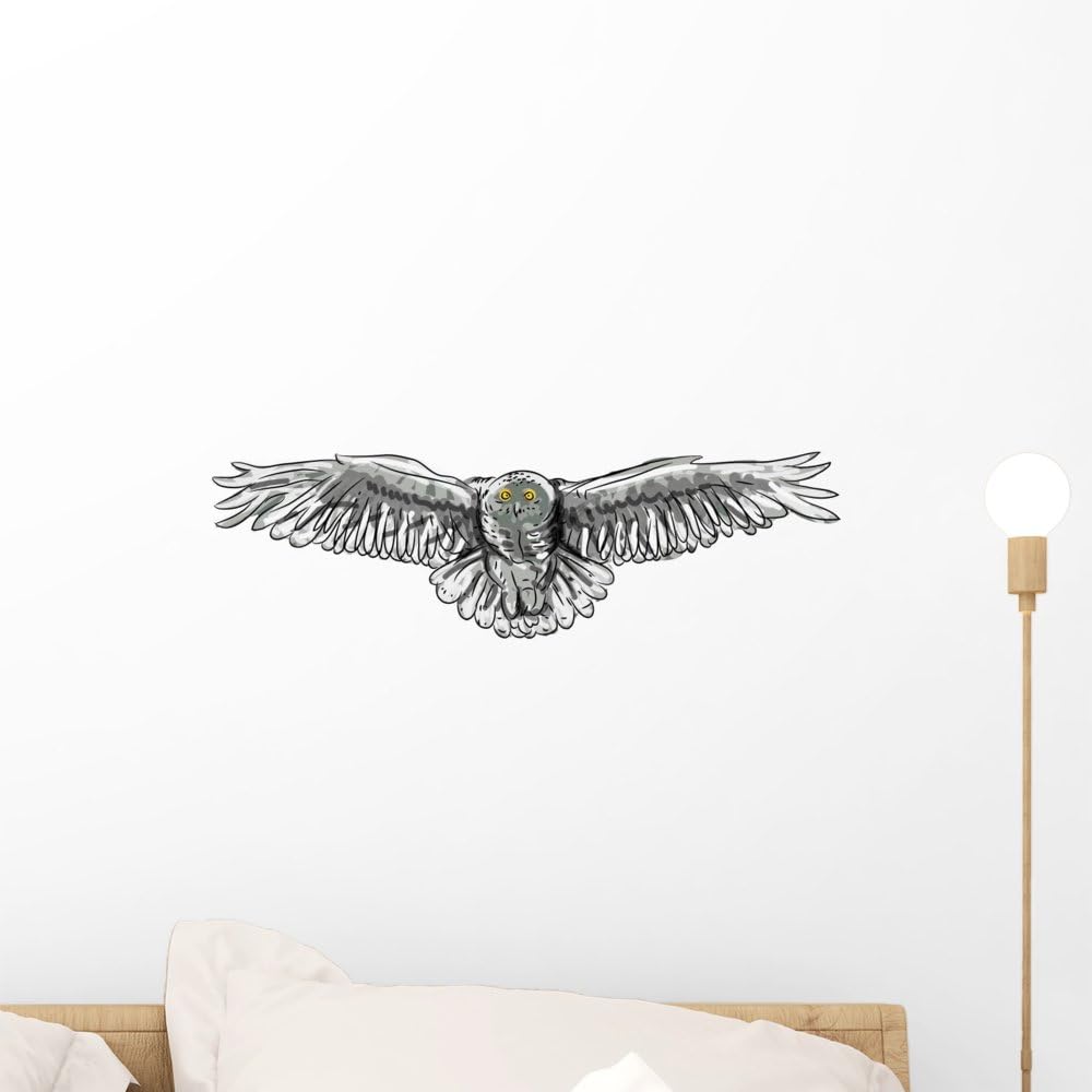 Wallmonkeys WM258231 Owl Painted Peel and Stick Wall Decals (18 in W x 6 in H), Small