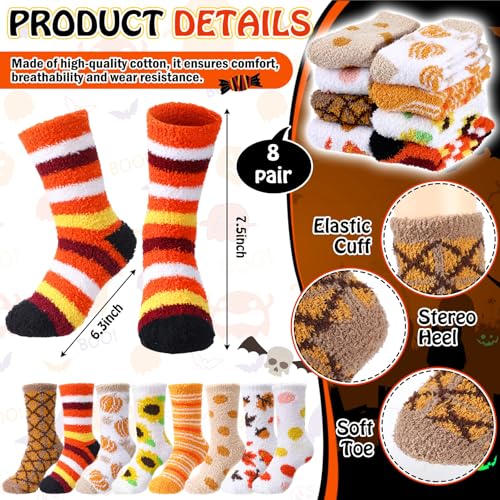 8 Pair Fuzzy Sock for Women Unisex Cozy Fluffy Soft Sleep Socks for Winter Sports Outdoor Christmas Gifts2