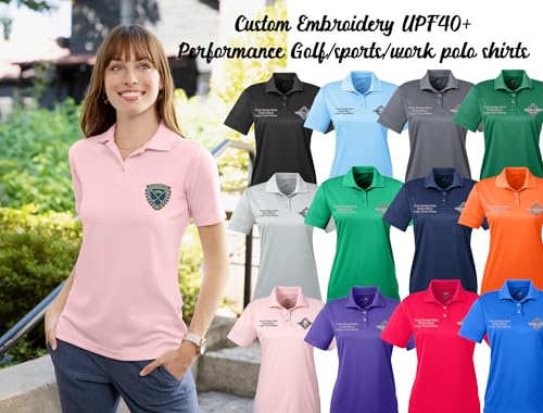INK STITCH Ladies 8404 UltraClub Custom Design Embroidery Cool Dry Sports Golf Work Polo Shirts4