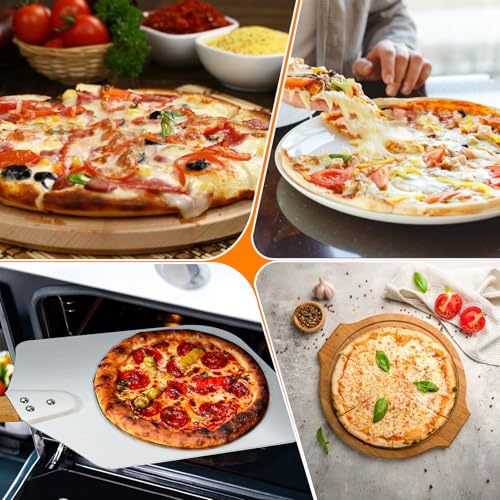 Skyflame Kitchen Supply Aluminum Pizza Peel with Wooden Handle 14-Inch x 16-Inch, Large Pizza Paddle for Baking Homemade Pizza Bread by Skyflame - Image 7