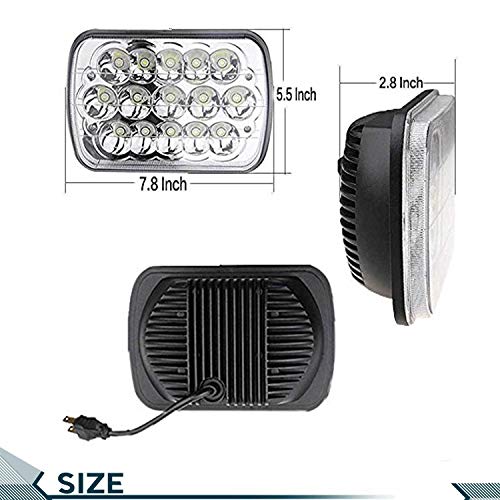 Led Headlights 7X6 5X7 Inch Front Light For Super Duty Trucks F600 F650 F700 F750 High Low Sealed Beam Square Rectangle Headlamp Replacement Kit H4 9003 Plug #TOP2
