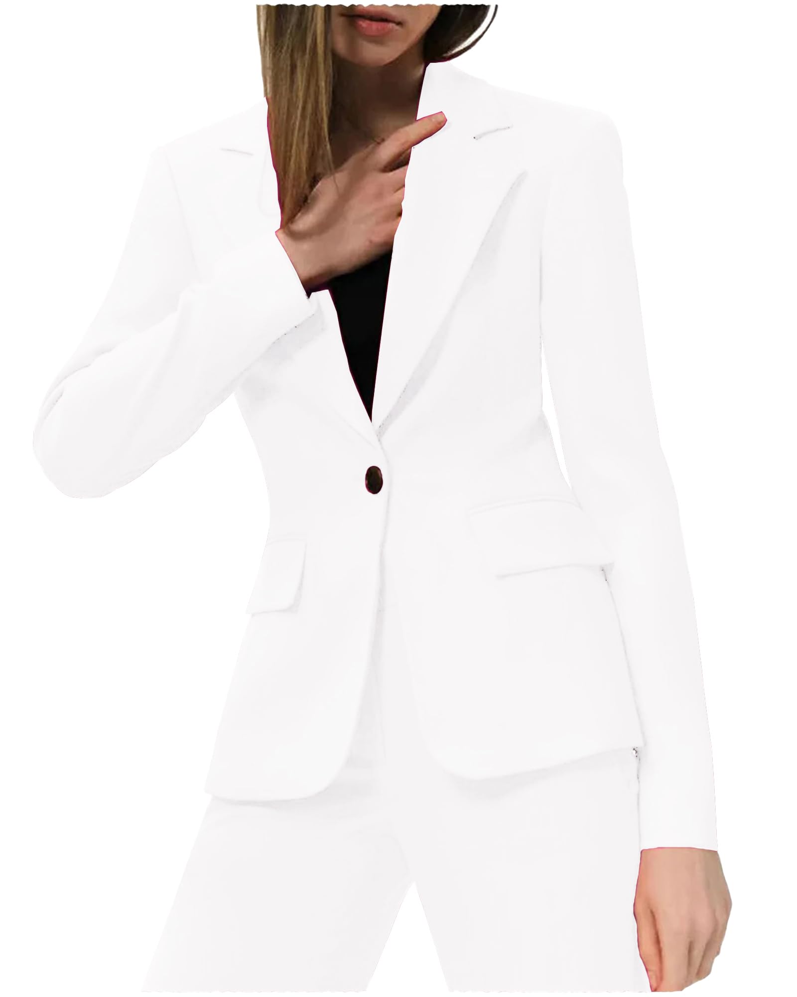2 Pieces Pant Suits for Women Slim Fit Dressy Womens Suit Casual Business Womens Tailored Suiting Blazer Pantsuits