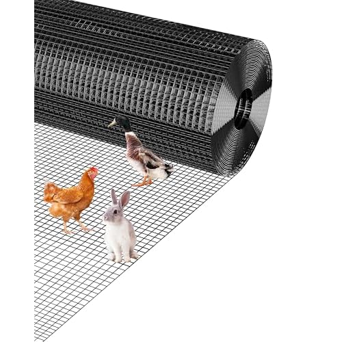 1/2 in 36 in x 100 ft Hardware Cloth, 19GA Chicken Wire Fencing, Galvanized Welded Wire Mesh Roll for Poultry Netting Cage, Chicken Coop, Silver (36 i