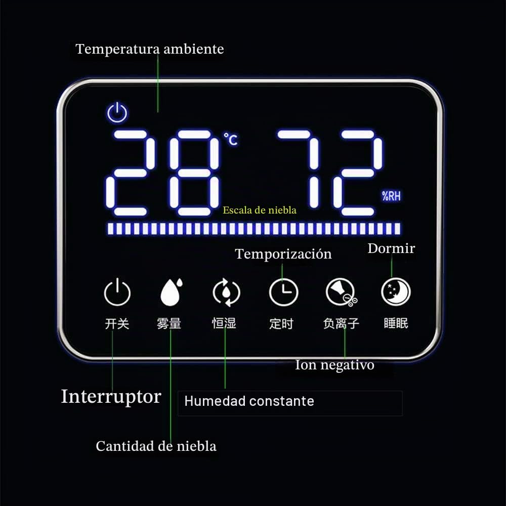 Humidificador De Aire Industrial,comercial Inteligente UltrasóNico Humidificador,23.8L De Gran Capacidad,constante Inteligente De La Humedad,control Remoto,con Tubo De Rociado Extendido De PVC