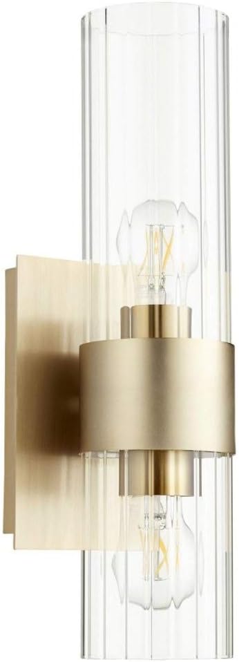 Quorum 5826-2-80 Transitional Two Light Wall Mount in Brass - Antique Finish,