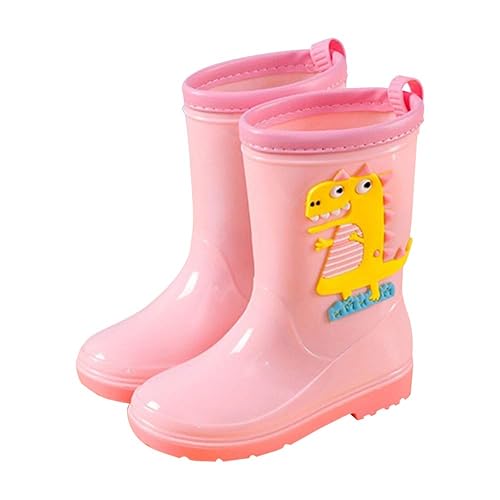 Hopscotch Girls PVC Animal Applique Rain Boots in Pink Color