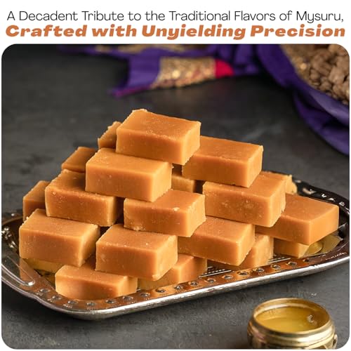 Image of ASHA SWEET CENTER Handcrafted Mysore Pak (Pack of 20 x 250G)|Made With Pure Desi Ghee|Melts In Mouth|Special Indian Mithai|Delicious & Healthy Exclusive Sweets Gift Box|Traditional Taste of Mysuru| Mysore Pak 250 Fba