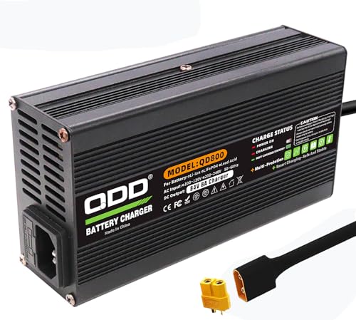 QDD Cargador Inteligente de Batería Li-ION 84V 8A con Ventilador de Refrigeración Seguro y Durable Utilizado para Cargador de Batería de Litio 20S 72V Salida CC Conector macho XT60