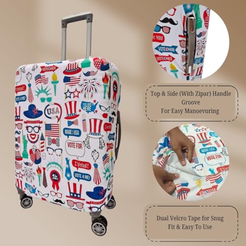 Image of Printed Travel Luggage Cover for Suitcase - Stretchable & Scratchproof Trolley Bag Protector