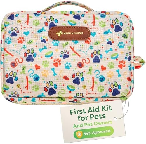 KeepGoing Dog First Aid Kit – Pet Emergency Kit for Dogs & Cats – Dog Travel Accessories for Car, Camping and Hiking