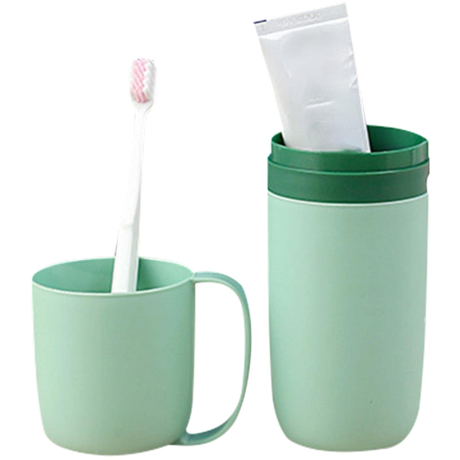 Portaspazzolino Da Viaggio Portatile Verde - Contenitore Con Coperchio Per Campeggio E Scuola - 4