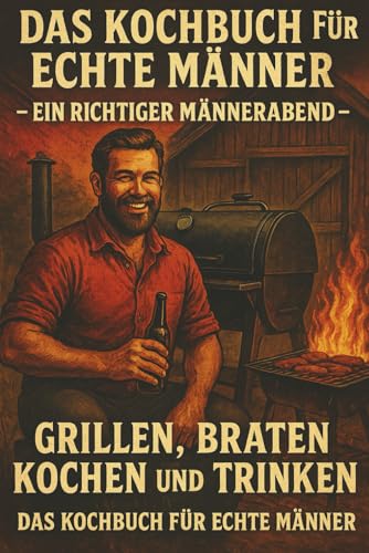 „Das Kochbuch für echte Männer“: „Ein richtiger Männerabend… Grillen, braten, kochen und trinken… das Kochbuch für echte Männer“