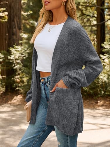 Image of LILLUSORY Womens Oversized Cardigans Soft Knit Cardigan Sweater with Pockets